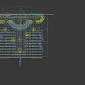 Colorful Stage Setup With Rainbow Decoration Large Screen And Audience Seats
