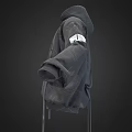 Fashionable Loose Fit Gray Hoodie With Geometric Pattern White Triangle Accents And Drawstrings