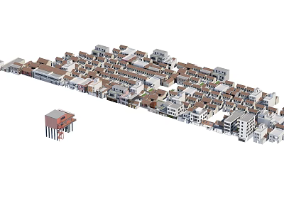Urban Residential Building Model Featuring Diverse Architectural Designs And Structures 3d model