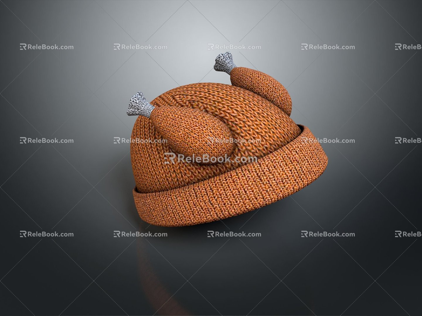 Modern thread hat knitted hat warm hat student hat 3d model