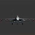 Military Fighter Jet Model With Blue Camouflage Paint And Missile Armament
