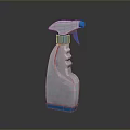 Practical Household Spray Bottle With White Body Blue Nozzle And Handheld Grip