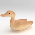 Cute Plush Duck Toy With Light Brown Fluffy Body And Cream Colored Design