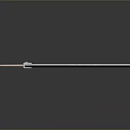 Long Blue Blade Sword With Wooden Hilt And Decorative Circular Element