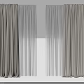 Light Gray And White Double Layer Curtains With Modern Simple Design 3d model