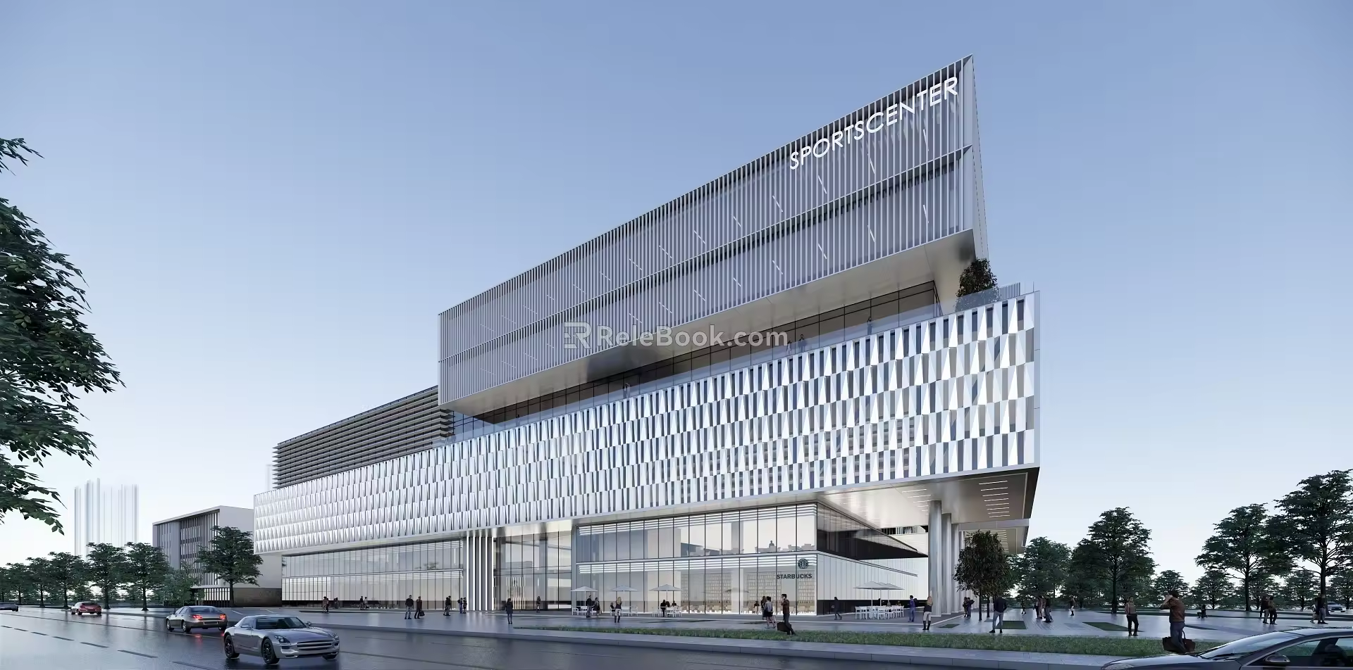 Style Interspersed with 7-storey Community Center 3d model