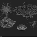 Transparent Water Splash Shaped Decorative Ornament Set with Various Forms for Home Decor