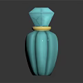 Turquoise Perfume Bottle With Gold Accent And Elegant Design For Cosmetics 3d model