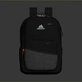 Practical Black Backpack With Gray Accents Red Zippers And White Logo For Daily Use