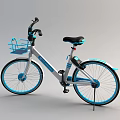 Silver And Blue Urban Commuter Bicycle With Front Basket Rear Light And Lightweight Frame