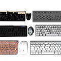 Assorted Computer Keyboards and Mice in Different Colors and Design Styles 3d model