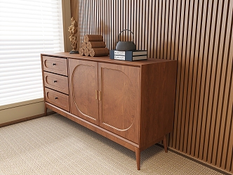 Hallway Cabinet Side Cabinet Bamboo Slips Book Scroll Ancient Books Wire-Brockery Stone Teapot Ornaments 3d model