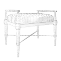 Modern Accent Stool With Black Frame Armrests Light Upholstery And Metal Accents Design