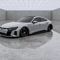 White Sports Coupe With Sleek Design In Modern Indoor Space With Reflective Floor