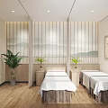 Modern Hospital Outpatient Clinic Space With Plants Glass Block And Wooden Floor
