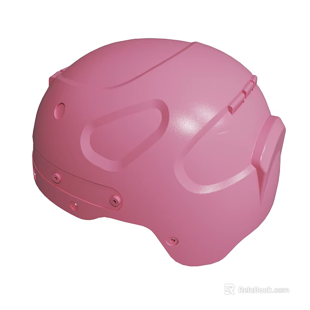 Pink Protective Helmet With Smooth Surface And Secure Strap Design 3d model