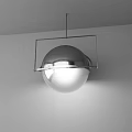 Sleek Modern Pendant Light With Spherical Shade And Metal Frame Design