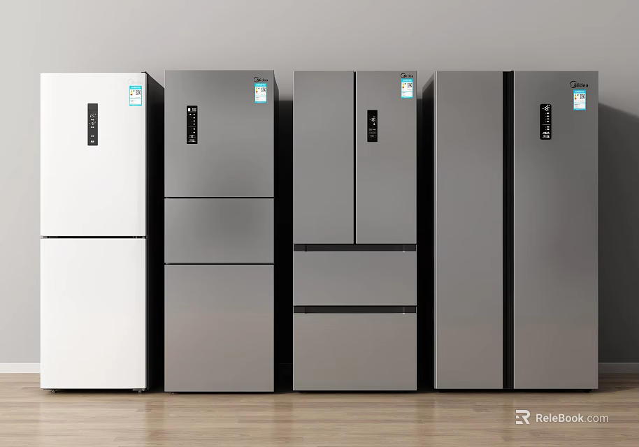 Modern Refrigerators With Various Styles Different Colors And Sleek Designs On 3d model