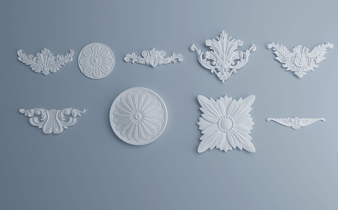 European carved component 3d model