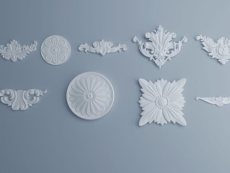 European carved component 3d model