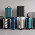 Assorted Travel Suitcases Display With Various Colors And Modern Styles