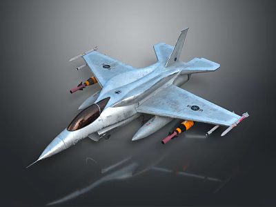 Silver Sleek Fighter Jet With Aerodynamic Design Reflective Surface And Weapons 3d model