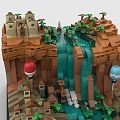 Lego Falls Valley Creek Sea House Toy 3d model