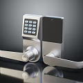 Modern Digital Door Lock With Keypad And Metal Handle For Home Security