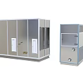 Various Types of Industrial Equipment Including Ventilation Units and Control Cabinets