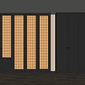Modern Wardrobe Design With Rattan Panel Doors Black Cabinet Doors And Drawers