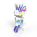 Decorative Hat Shaped Ornament With Purple Blue Crown And Flower Decorations