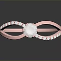 Rose Gold Ring With Twisted Band Central Diamond And Small Diamonds
