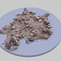 Natural Stone Materials Display On Round And Rectangular Boards With Various Samples