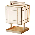 Minimalist Japanese Table Lamp With Wooden Frame And Paper Shade Design