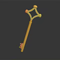 Shiny Golden Key With Metallic Finish As Elegant Household Accessory For Daily Use