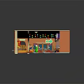 Cartoon Themed Kids Indoor Play Area With Colorful Lights Green Character And Tables