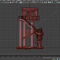 Aged Rustic Wooden Tower With Staircase Platform Stones And Climbing Vines
