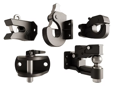 Different Types of Industrial Hooks Displayed 3d model