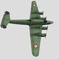 Green Vintage Fighter Aircraft With Multiple Propellers And Round Wing Insignia