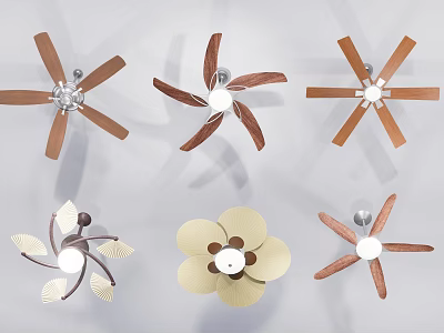 Air Conditioner Fans With Various Designs Unique Blades And Color Options For Home 3d model