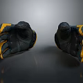 Black And Yellow Protective Gloves For Daily Use And Work Activities