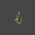 Game Movie Character Shark Themed Weapon With Gold And Green Spiked Teeth And Ornate Vines