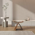 Contemporary Wooden Stool with Unique Curved Ergonomic Design and Sleek Structure