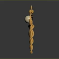 Fashionable Golden Clothing Accessory With Wing Design And Pearl Center Caduceus Inspired Brooch