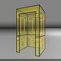 Yellow Contemporary Geometric Frame Structure 3D Design With Transparent Display Elements 3d model