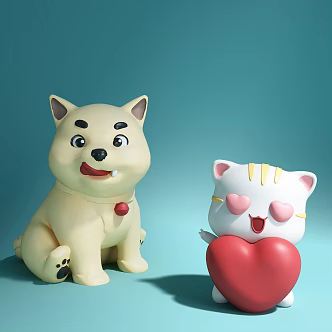 Modern Doll Cartoon Puppy Ornaments 3d model