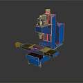 Industrial Blue Vertical Milling Machine with Worktable Spindle And Control Panel