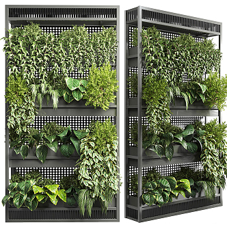 modern plant wall green plant wall office green plant partition green plant 3d model