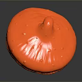 Red Mushroom Shaped Cartoon Character Toy With Big Eyes And Arms