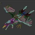 Futuristic Mechanical Eagle Character With Metallic Wings Blue Glowing Elements And Orange Talons